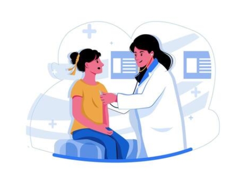 doctor-treating-a-female-patient-vector